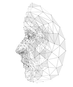 由线 多边形和点组成的人脸三角形识别控制技术扫描器安全生物验证男人鉴别图片