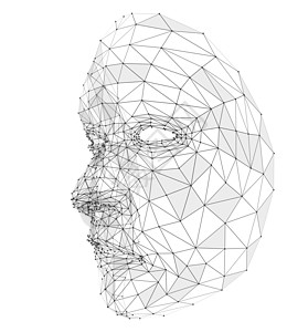 由线 多边形和点组成的人脸软件代码技术线条安全网络生物控制身份传感器图片