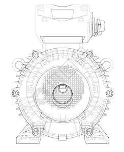电动马达轮廓 韦克托建造工业蓝图力量电磁引擎绘画草图项目机械图片