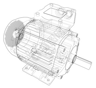 电动马达轮廓 韦克托绘画x射线项目蓝图电动机工业机械电磁草图引擎图片