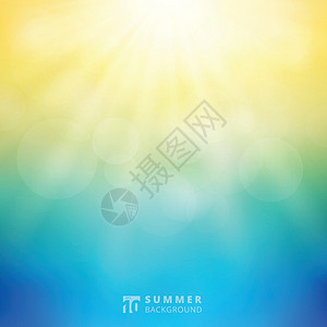 夏季阳光与散景在天空模糊背景环境假期光束蓝色插图旅行墙纸季节耀斑日出背景图片