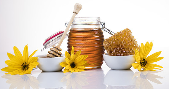 甜甜蜂蜜 鲜花 蜂窝蜂蜜营养美食食物黄色平底锅甜点七星产品橙子图片