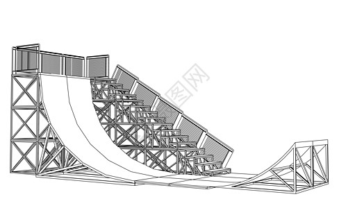 坡道概念大纲 韦克托溜冰者过渡娱乐半管管道小轮车寄宿生插图乐趣设施图片