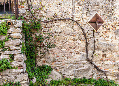 西西里中世纪村建筑建筑学城堡框架村庄阳台城市石头木头历史性图片