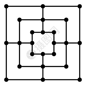 九人莫里斯棋盘策略游戏隔离乐趣黑色标识战略竞赛男士娱乐玩家正方形竞争图片