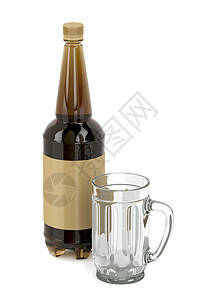 空杯子和啤酒瓶图片