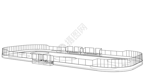冰球区轮廓 韦克托游戏联盟草图竞技场行动方案竞赛闲暇体育场操场图片