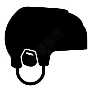 曲棍球头盔图标黑色插图平面样式简单图像闲暇游戏帽子安全运动员运动装警卫配件锦标赛冰球图片