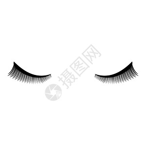 睫毛图标黑色插图平面样式简单图像娘娘腔绘画高架眼睛纤毛女孩女性化妆品眼线笔图片