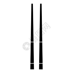 中国筷子图标黑色插图平面样式简单图像食物餐厅竹子寿司配件文化用具工具美食图片