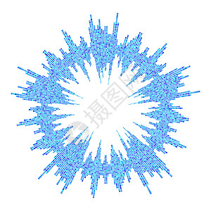 白色背景上孤立的圆形均衡器声波活力酒吧卡通片圆圈体积海浪收音机音乐黑色条纹图片