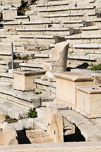 迪奥尼苏斯剧院石头柱子城市考古学遗迹文化岩石宗教日落历史图片