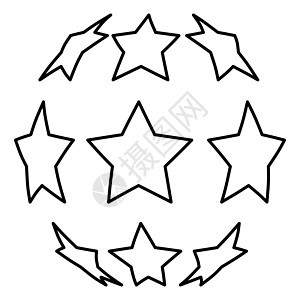 足球图标形状的星星黑色插图平面样式简单图像联盟比赛运动竞赛世界游戏冠军锦标赛徽章图片
