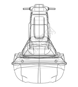 摩托艇素描 韦克托驾驶船只插图工程运输绘画活动波浪者草图自行车图片