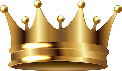 孤立在白色背景上的金色皇冠公主金属国王贵族艺术女王插图帝国纹章波峰图片