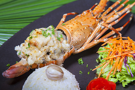 在豪华酒店吃泰国菜海鲜红色餐厅美食盘子胡椒食物白色饮食烹饪图片