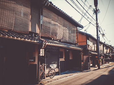 日本京都Gion区传统日本人住房 日式旅行灯笼游客街道花梨文化景观灯光历史建筑图片