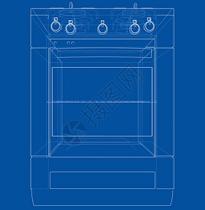 燃气灶概念 韦克托烹饪炊具厨卫厨房加热器食物器具绘画渲染工程图片