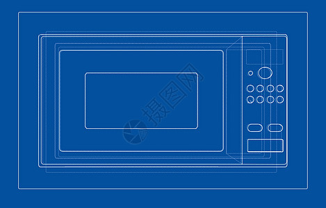 微波概念 韦克托厨房工程房子项目按钮火炉食物家电机器渲染背景图片