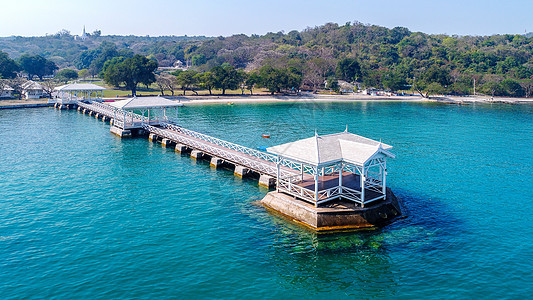 泰国岛的木材水边展厅空中观察吸引力建筑学旅游海岸海洋海滩天空游客海景码头图片