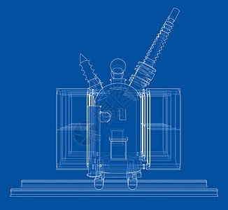 电力变压器概念 韦克托电压电源线插图力量车站密封高压电气变电站交流电图片