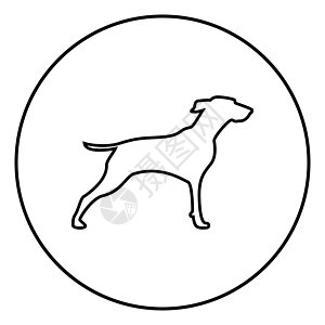 猎人狗或猎犬图标黑色矢量插图简单图像打猎动物圆圈捕食者小狗圆形宠物犬类图片