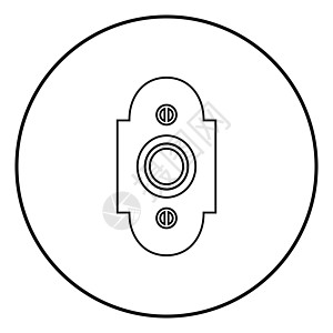 门铃图标黑色矢量插图简单图像圆形戒指铃声入口顺口溜圆圈按钮图片