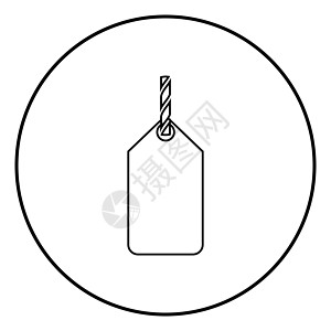 绳子图标上的标签黑色矢量插图简单图像商业徽章缠绕展示折扣购物卡片优惠券商品圆圈图片