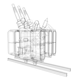 电力变压器概念 韦克托密封密闭活力插图工业力量渲染技术变电站草图图片