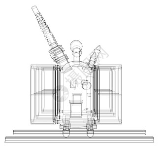电力变压器概念 韦克托交流电电气变电站插图渲染密封力量转换工程技术图片