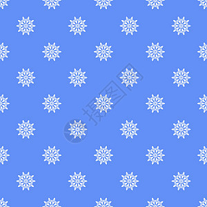 雪花无缝模式 冬季圣诞节装饰纹理季节水晶插图艺术蓝色风格薄片降雪星星圆圈图片