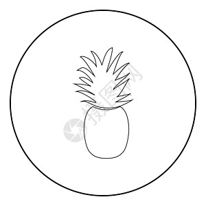 Pineappill 圆圆或圆圆的黑色图标图片