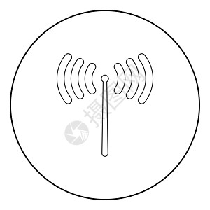 圆形无线电信号图标黑色数据海浪天线互联网网站播送技术电脑电子电话图片