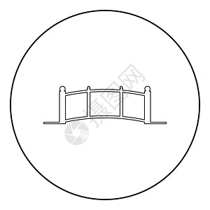 圆圈中的桥图标黑色建造建筑艺术工业数字建筑学标识圆形商业图片