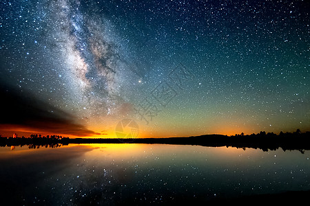 星星般的天空 挤奶的方式 长期暴露的照片 夜色风景森林蓝色科学箭矢太空星系远足天文星座天文学图片