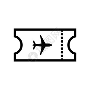 空白机票飞机的图标 旅行标志图片