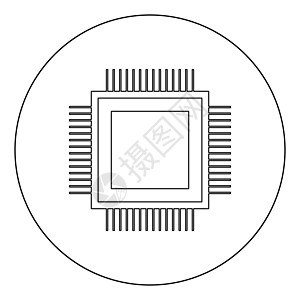 圆圆或圆圆的处理器图标颜色网络技术电子空白圆形木板母板芯片电脑硬件图片