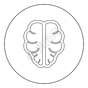 圆圆或圆圆的脑图标黑色智商器官解剖学医疗科学圆形头脑知识分子创新教育图片