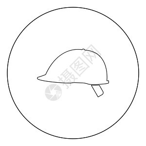 圆圈内安全头盔图标黑色头盔危险工人建设者圆形工程师塑料建筑师技术员安全图片