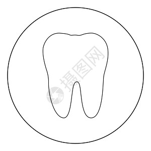 圆圈中的牙齿图标黑色颜色解剖学牙疼圆形卫生凹痕口服生物学口腔科药品牙医图片