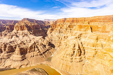 大峡谷西边日出沙漠远足地标太阳岩石西缘蓝天悬崖全景图片