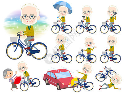 土黄色针织老人Whitecity自行车背景图片
