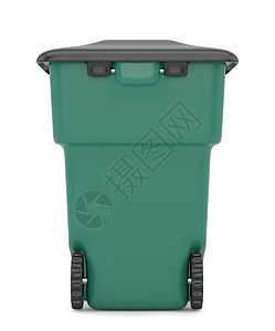 绿色塑料垃圾回收容器 3D类图片