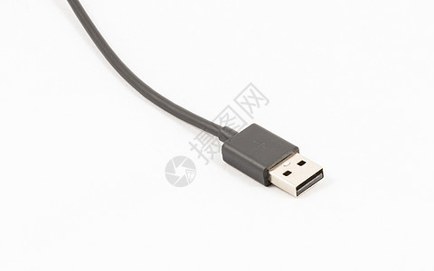 黑色USB电缆宏观连接器连续剧电话收费绳索硬件电子网络塑料图片