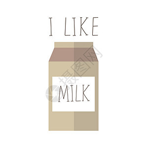 手绘纸盒牛奶盒包装 用于果汁饮料绘画推广打印牛奶奶制品乳白色液体正方形背景图片