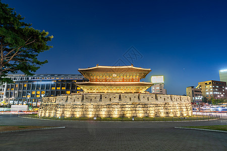 首尔东达门门建筑物地标市场旅游城市景观市中心建筑街道历史性图片