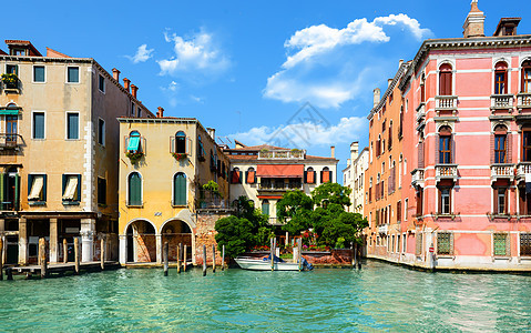 威尼斯夏日建筑城市传统码头文化船夫吸引力游客墙壁运输图片