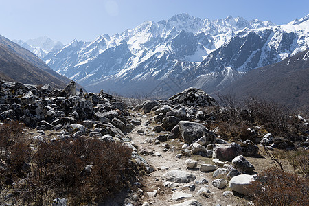 尼泊尔喜马拉雅山山冒险生态旅行山脉旅游浪塘远足假期天空图片