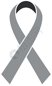 乳腺癌意识丝带图标 妇女保健符号 简单平面灰色矢量图 )图片