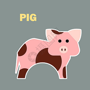 农场动物猪简单图片